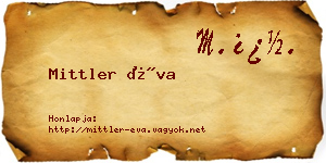 Mittler Éva névjegykártya